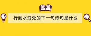 行到水穷处的下一句诗句是什么