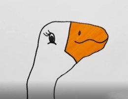 手指画鹅的简笔画教程