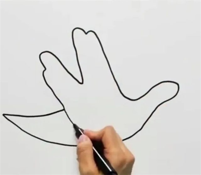 手指画大雁教程