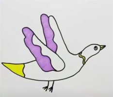 手指画大雁教程