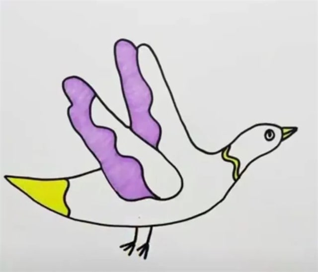 手指画大雁教程