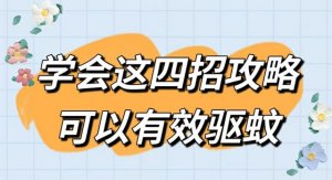 四招有效驱蚊方法攻略