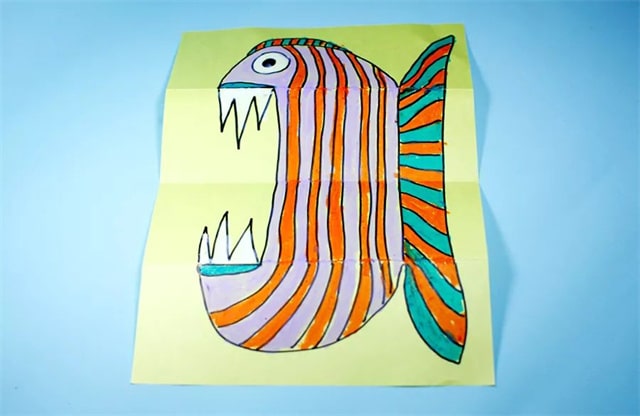 幼儿园手工制作：大嘴鱼