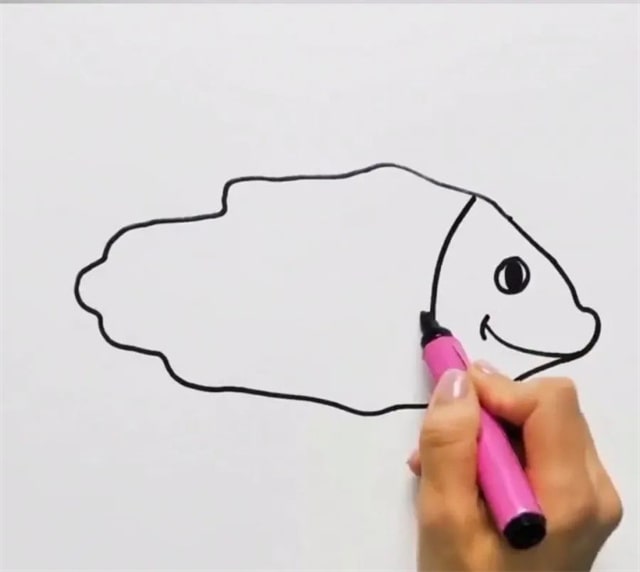 手指画小丑鱼教程