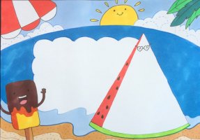 快乐暑假手抄报图片简单