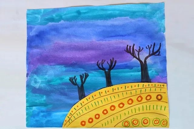 幼儿秋天手工制作大树拼贴画(步骤图解)