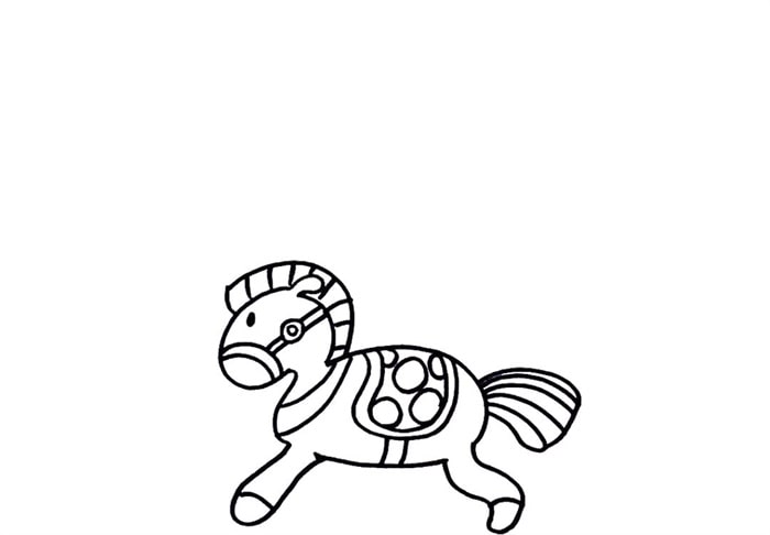 旋转木马简笔画步骤图片