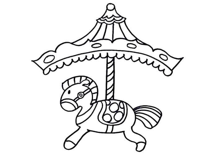 旋转木马简笔画步骤图片