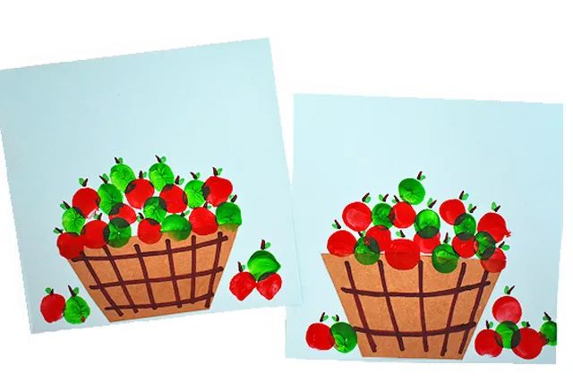 秋天收获手工：苹果拼贴画(步骤图解)