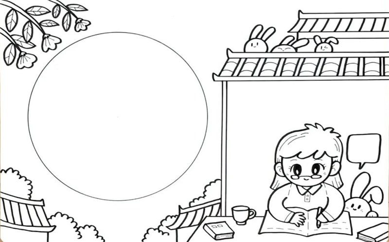 2022年中秋节教师节二合一手抄报简单漂亮