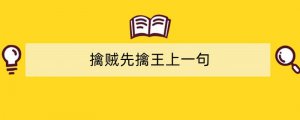 擒贼先擒王上一句