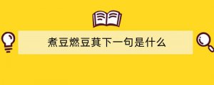 煮豆燃豆萁下一句是什么