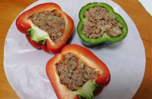 空气炸锅​食谱彩椒酿肉