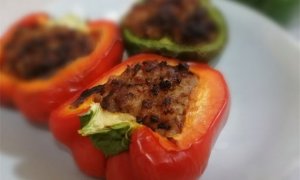 空气炸锅​食谱彩椒酿肉