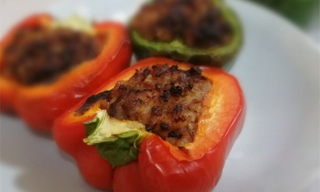 空气炸锅​食谱彩椒酿肉