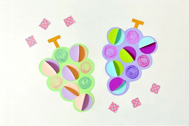 秋天简单手工：制作立体葡萄拼贴画