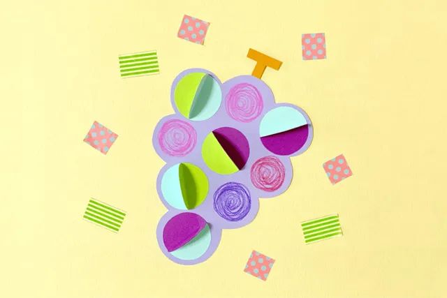 秋天简单手工：制作立体葡萄拼贴画