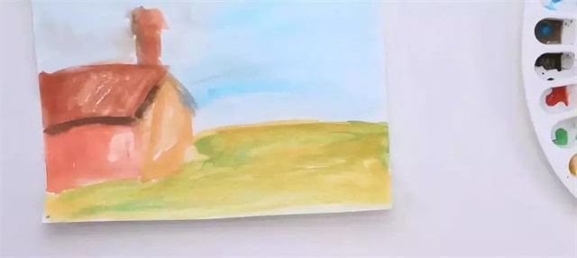 蜡笔和树叶画手工贴画（秋天）