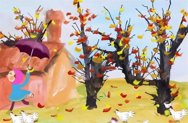 蜡笔和树叶画手工贴画（秋天）