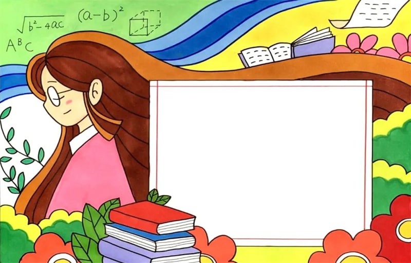 教师节的手抄报模板怎么画图片