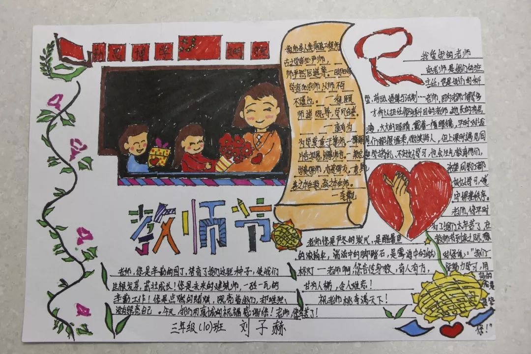 小学生教师节手抄报图片