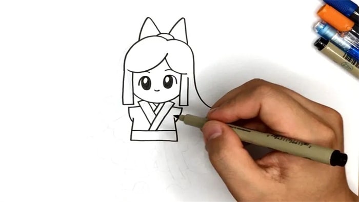 中秋节教你画可爱的嫦娥简笔画