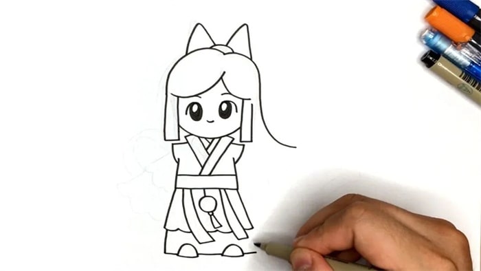 中秋节教你画可爱的嫦娥简笔画