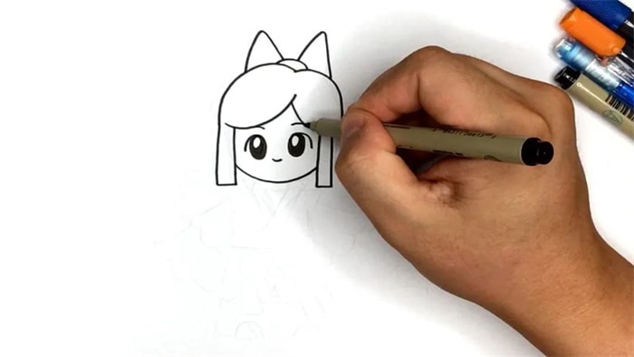 中秋节教你画可爱的嫦娥简笔画