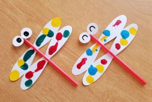 废物利用吸管手工制作飞翔的蜻蜓