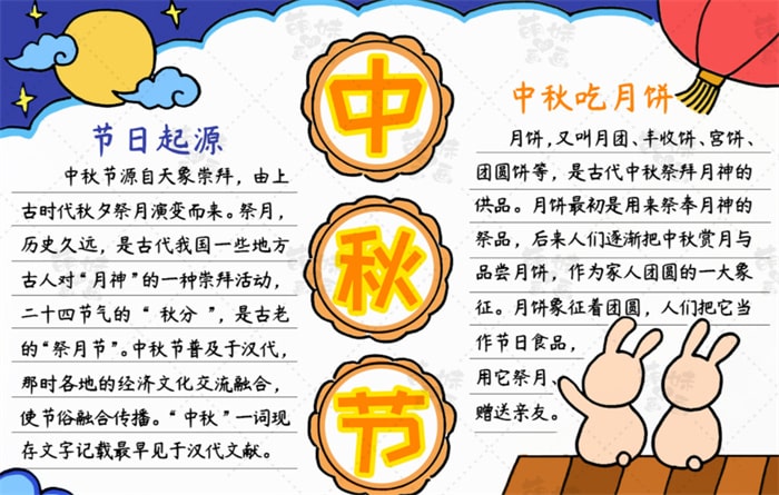 中秋节手抄报图片内容
