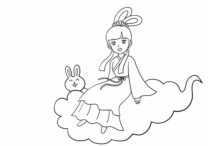 中秋节嫦娥简笔画怎么画简单又漂亮