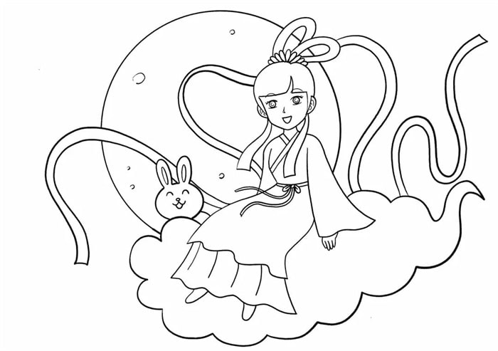 中秋节嫦娥简笔画怎么画简单又漂亮