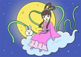 中秋节嫦娥简笔画怎么画简单又漂亮