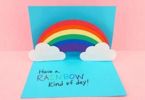 彩虹弹出贺卡的制作方法