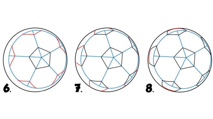 怎么画足球简笔画