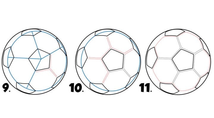 怎么画足球简笔画