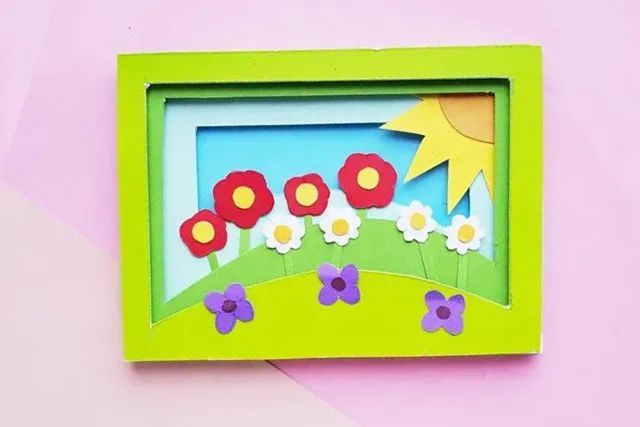 儿童剪纸拼贴画3D立体风景画手工