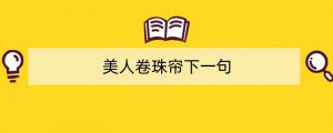 美人卷珠帘下一句