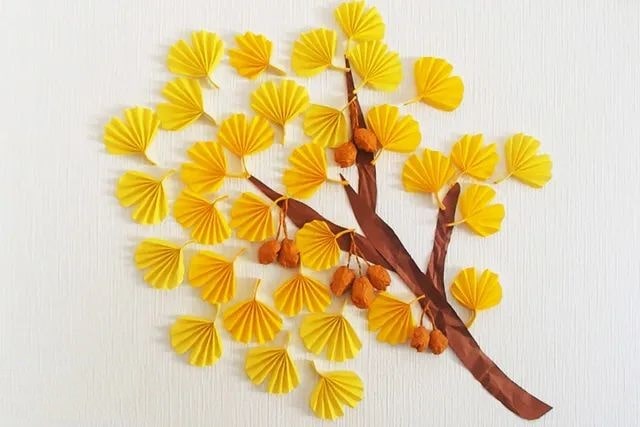 拼贴画手工制作银杏叶