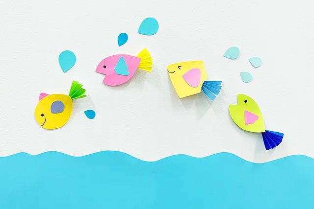 儿童剪纸手工制作立体小鱼