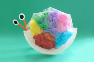 纸盘废物利用手工制作小蜗牛