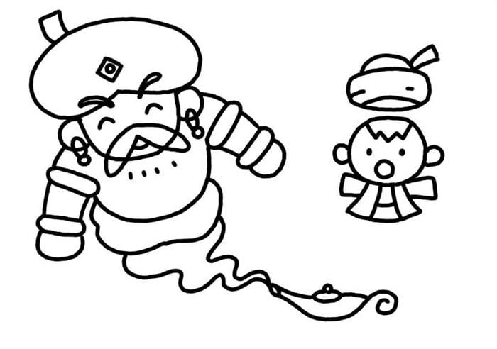 阿拉丁神灯的故事简笔画