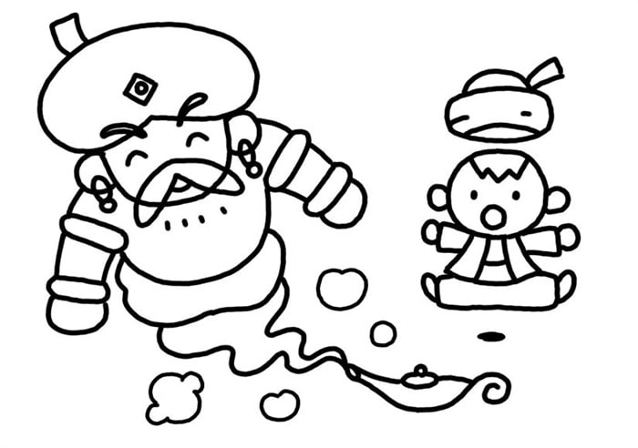 阿拉丁神灯的故事简笔画