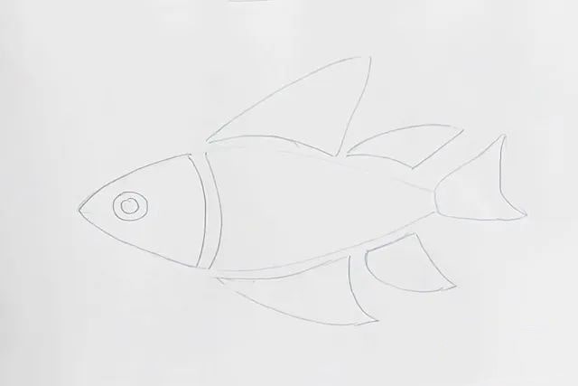 谷物粘贴画彩色鱼