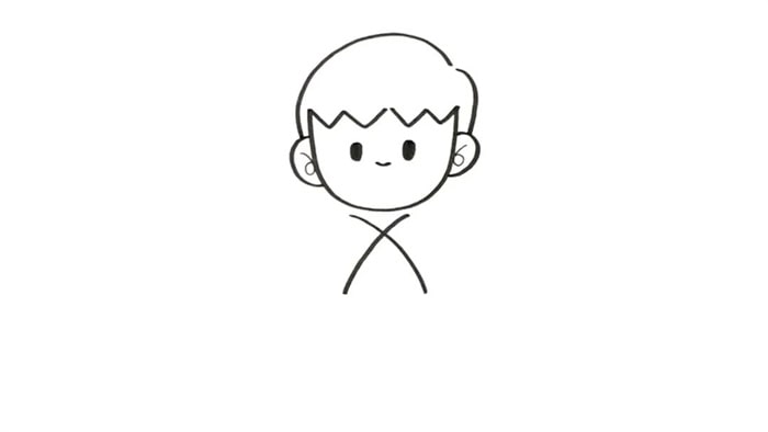 国庆节敬礼男孩简笔画教程图片