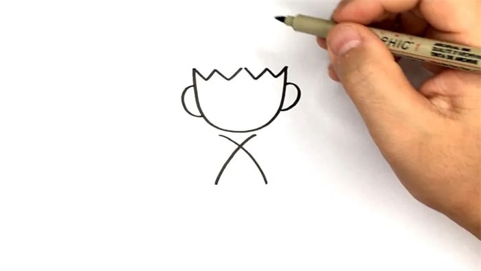 国庆节敬礼男孩简笔画教程图片