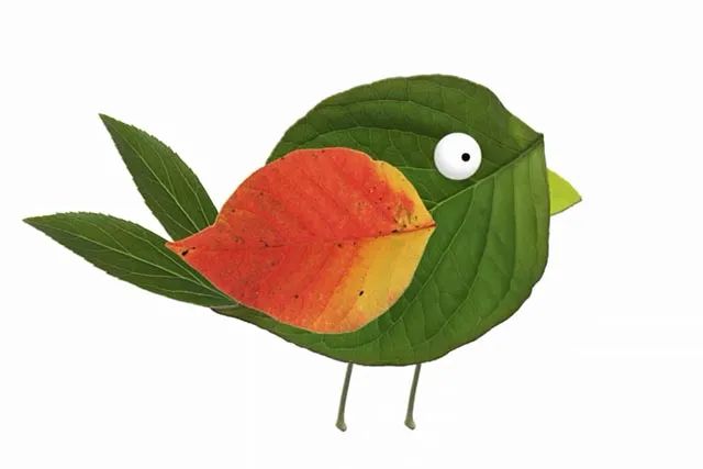 简单树叶手工粘贴画小动物