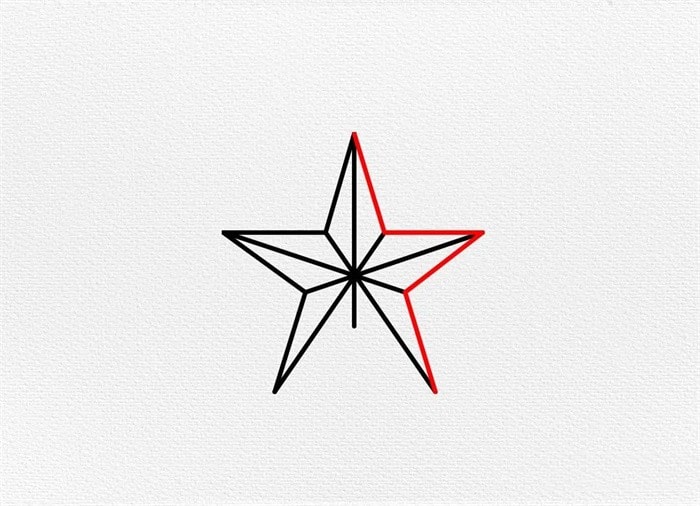 闪闪红星五角星简笔画怎么画