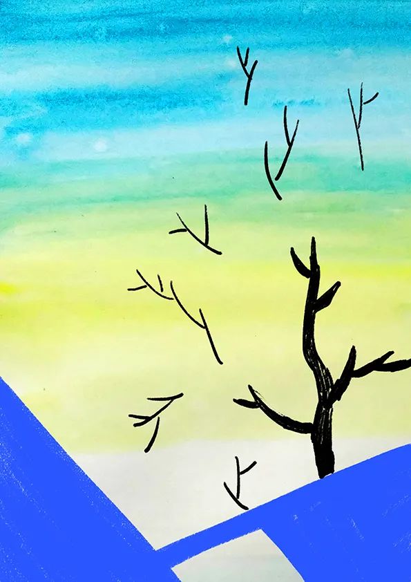 水粉风景画教程《金色的秋天》