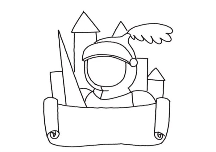 骑士城堡简笔画教程图片